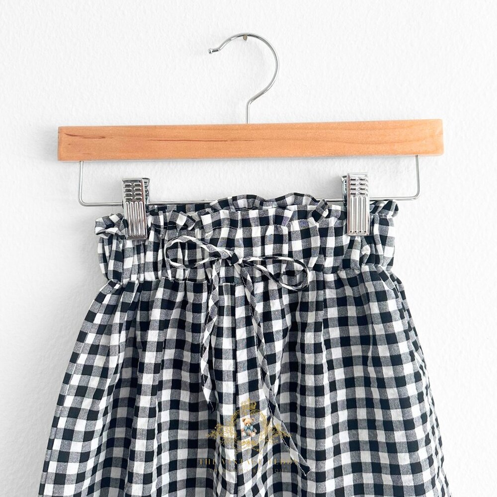 NWT Pretty Little Girls Wide Leg Pants Relaxed Fit Casual Gingham Black&White 6Y - Picture 3 of 3